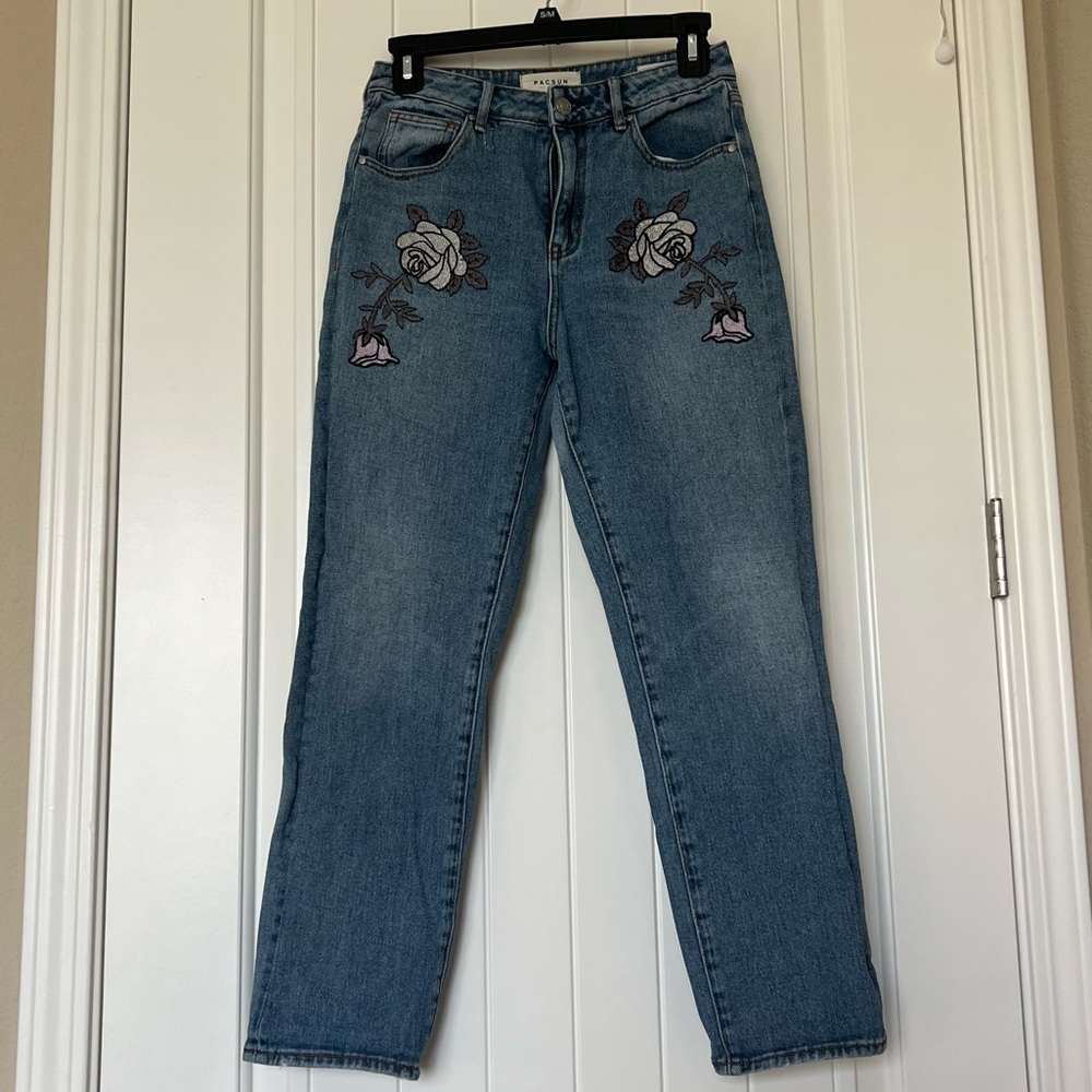 Pacsun Embroidered Mom Jeans